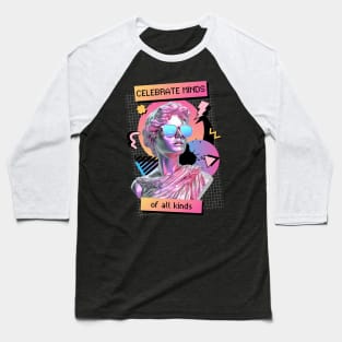 Celebrate Minds of All Kinds 80's Neurospicy Autism Pride Baseball T-Shirt